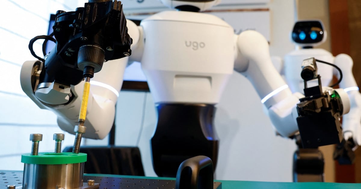 El robot D1 sale del laboratorio y se prueba como recepcionista y mozo en un hospital de Nagoya