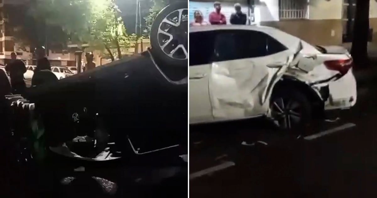 Una conductora con 1,79 gramos de alcohol volcó en Caballito y dejó cinco heridos