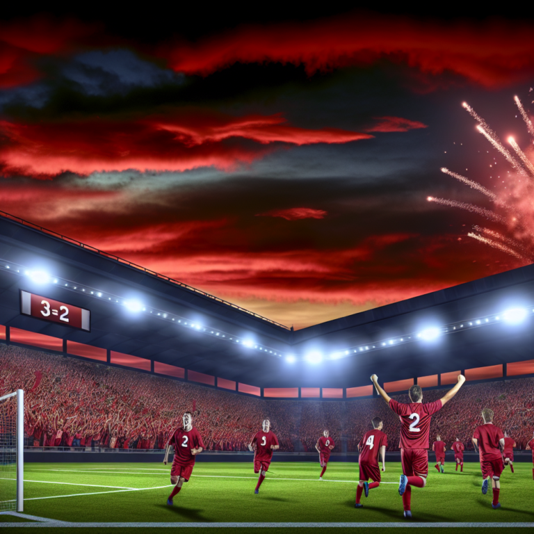 Jugadores celebran la victoria de Toluca 3-2 sobre Atlas al anochecer