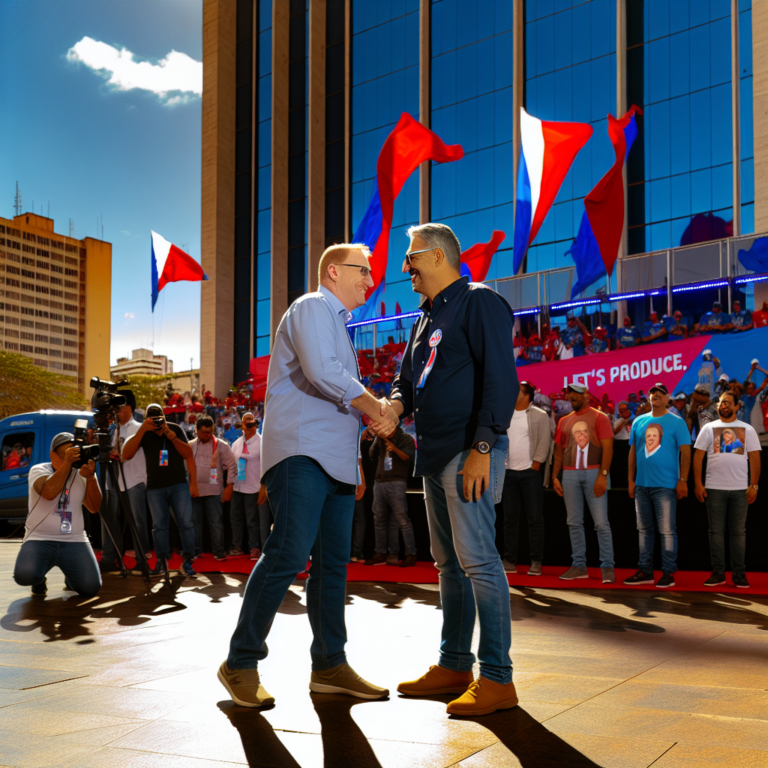 Alexandre Guimarães apoyando la reelección en evento público