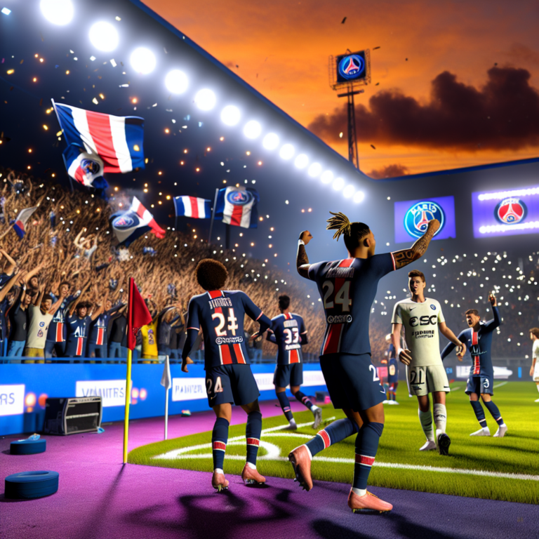 Celebración del PSG tras un gol manteniendo su racha invicta en un estadio