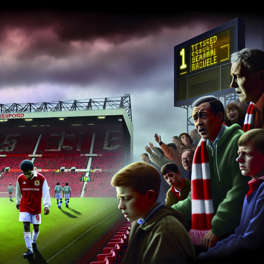 Reflexión de la Crisis en el Manchester United - Día de Juego en Old Trafford Jugador del Manchester United cabizbajo en Old Trafford refleja la crisis del club