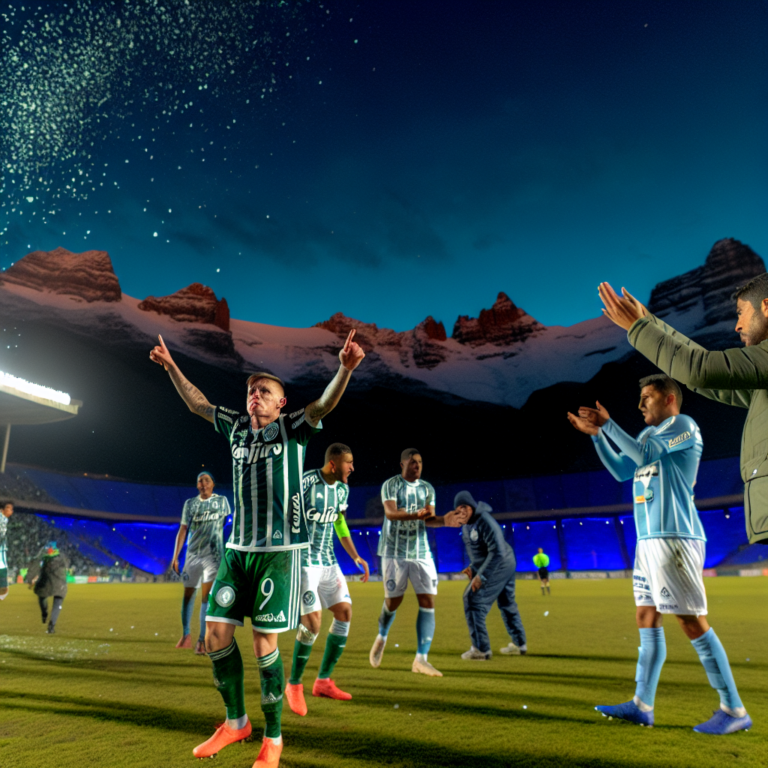 Jugador de Palmeiras celebra victoria en La Paz mientras el equipo de Bolívar observa