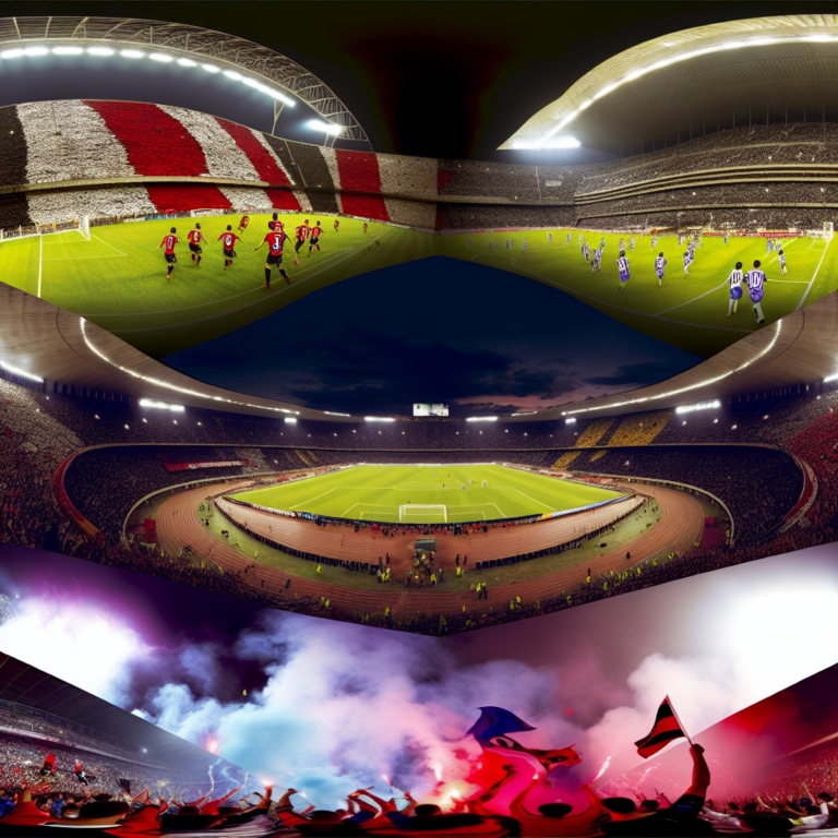 Vistas emocionantes de partidos de cuartos de final de la Conmebol Libertadores en estadios luminosos.