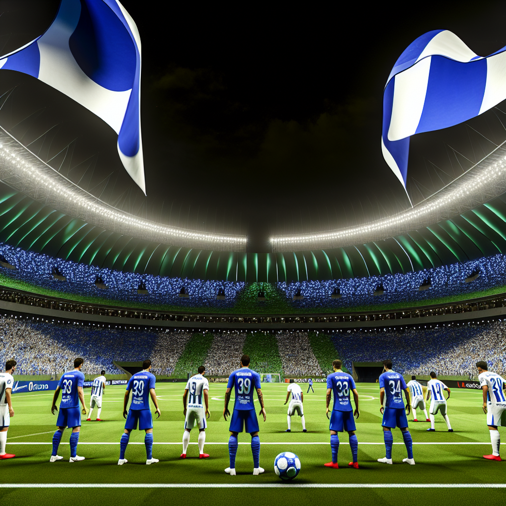 Partido Nocturno: Bahía vs. Atlético Nacional en Estadio Electrizante Equipo de fútbol Bahía listo para enfrentar a Atlético Nacional en estadio iluminado