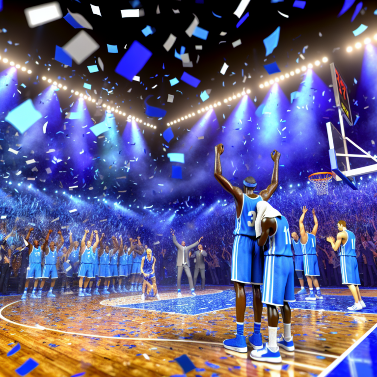 Jugadores del Thunder celebran una remontada histórica en el partido con confeti azul