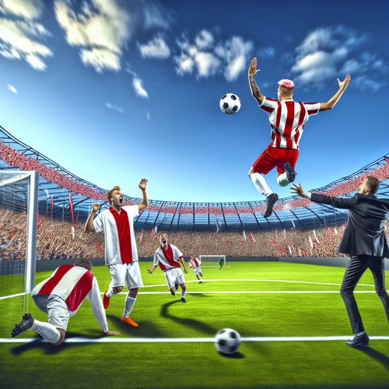 Jugador del Atlético Madrid ejecutando un salto acrobático en partido de victoria 3-0