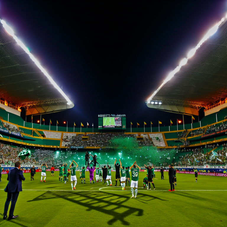 Equipo del Betis celebra una victoria en estadio lleno durante el partido contra Valladolid