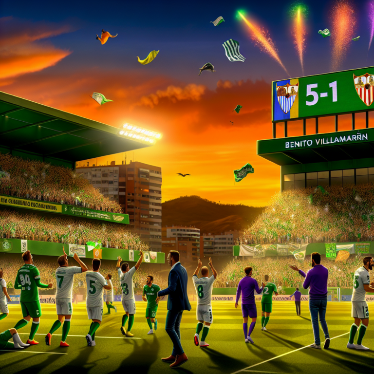 Betis vence al Valladolid 5-1 en el estadio Benito Villamarín al atardecer