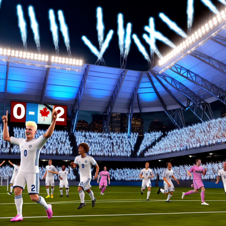 Exciting MLS match Whitecaps vs Inter Miami with players celebrating a goal