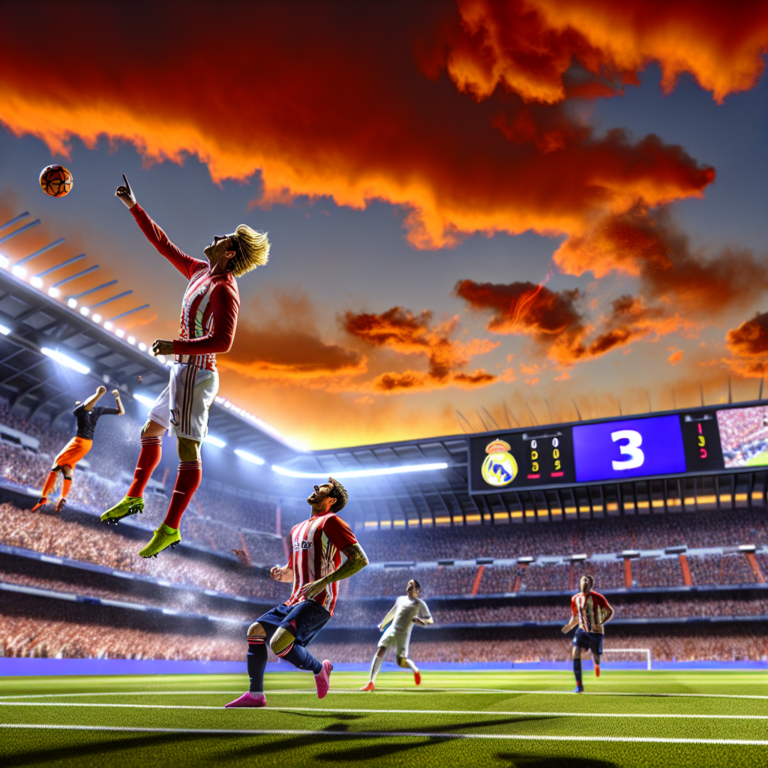 Atlético Madrid celebra gol en victoria 3-0 sobre Rayo Vallecano al atardecer
