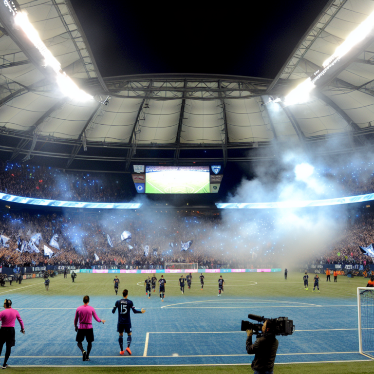 Emocionante partido Whitecaps vs Inter Miami con estadio lleno y ambiente festivo