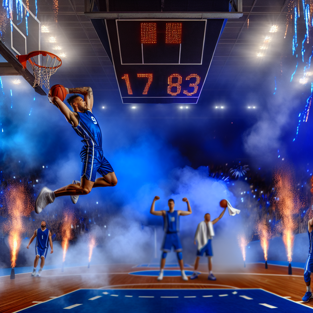 Espectacular Clavada en Partido: Clippers Vs Nuggets Jugador haciendo clavada espectacular mientras los Clippers dominan a los Nuggets en un partido intenso