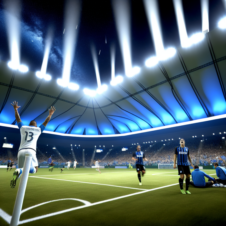 Jugador del Whitecaps celebrando un gol en el partido contra Inter Miami en estadio lleno