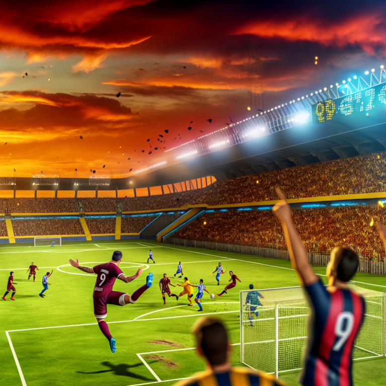 Partido emocionante entre Sportivo Trinidense y Olimpia en estadio lleno al atardecer