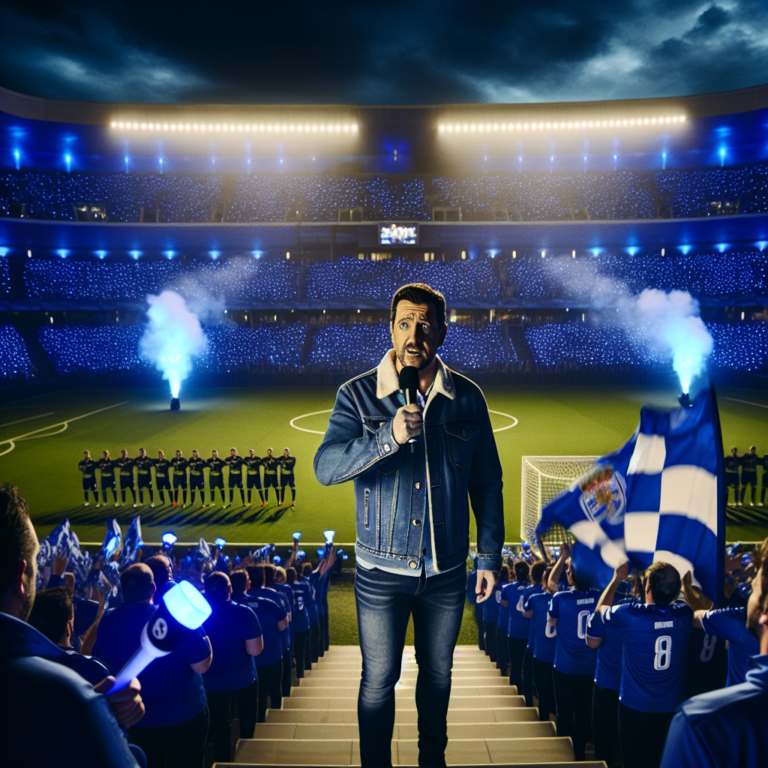 Melendi cantando en el Estadio Carlos Tartiere lleno durante la noche