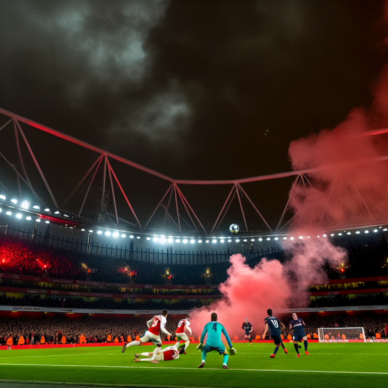 Arsenal vence al PSG en un emocionante partido nocturno en estadio lleno