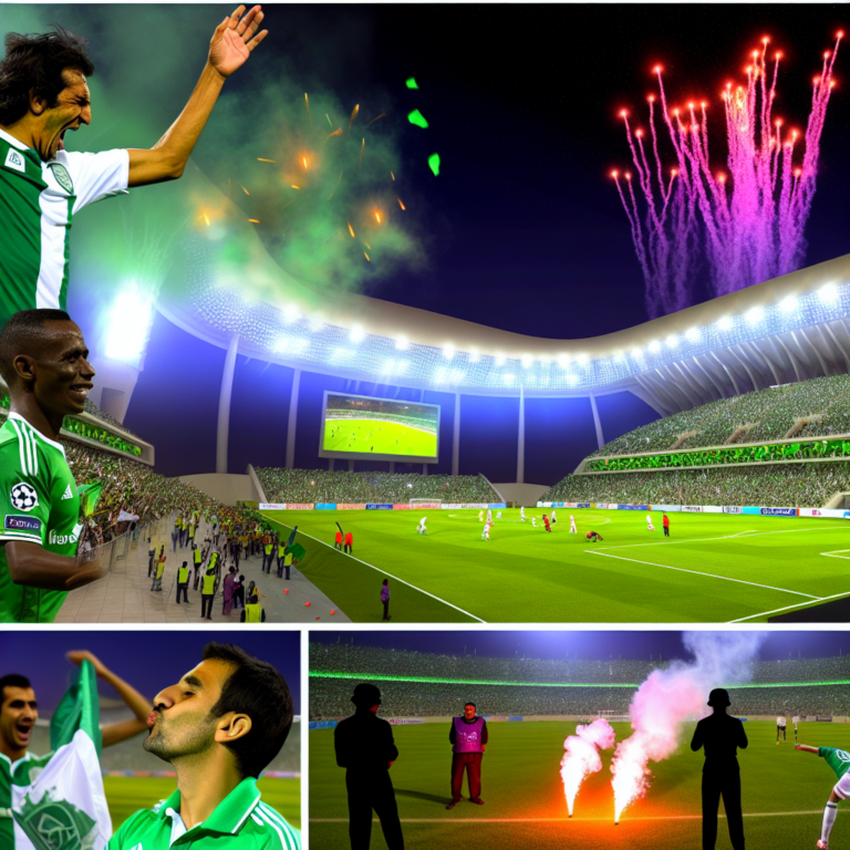 Al-Ahli Jeddah celebra en la final de la Liga de Campeones de Asia con fuegos artificiales y aficionados animados en estadio