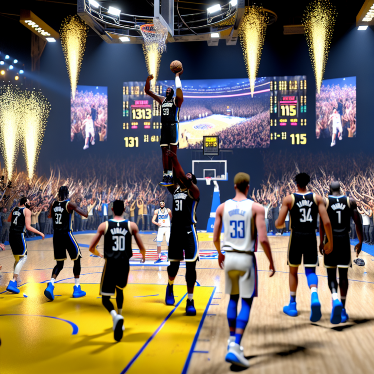 Jugador de los Nuggets encestando en un partido vibrante donde Nuggets vencen a Clippers