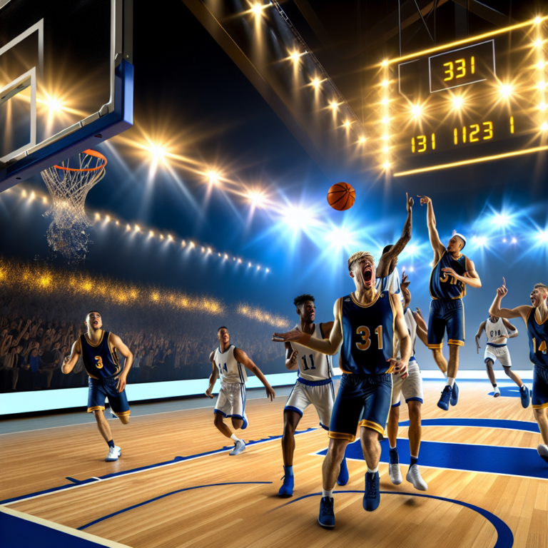 Jugador de los Nuggets encestando y superando a los Clippers en un partido emocionante