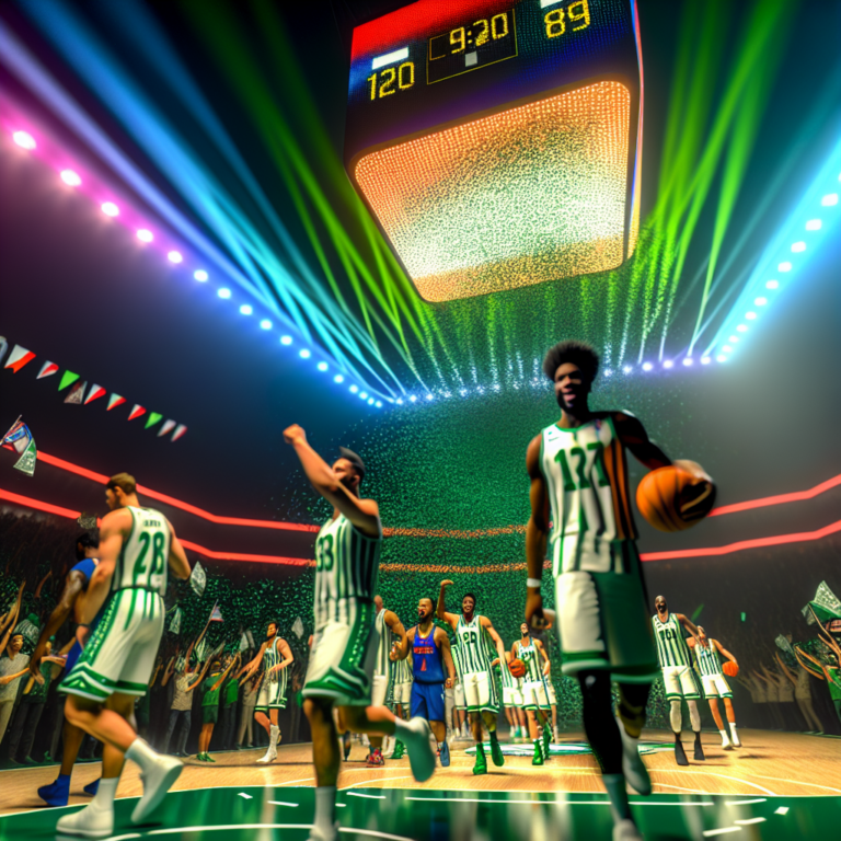 Boston Celtics celebran victoria en playoff en estadio lleno