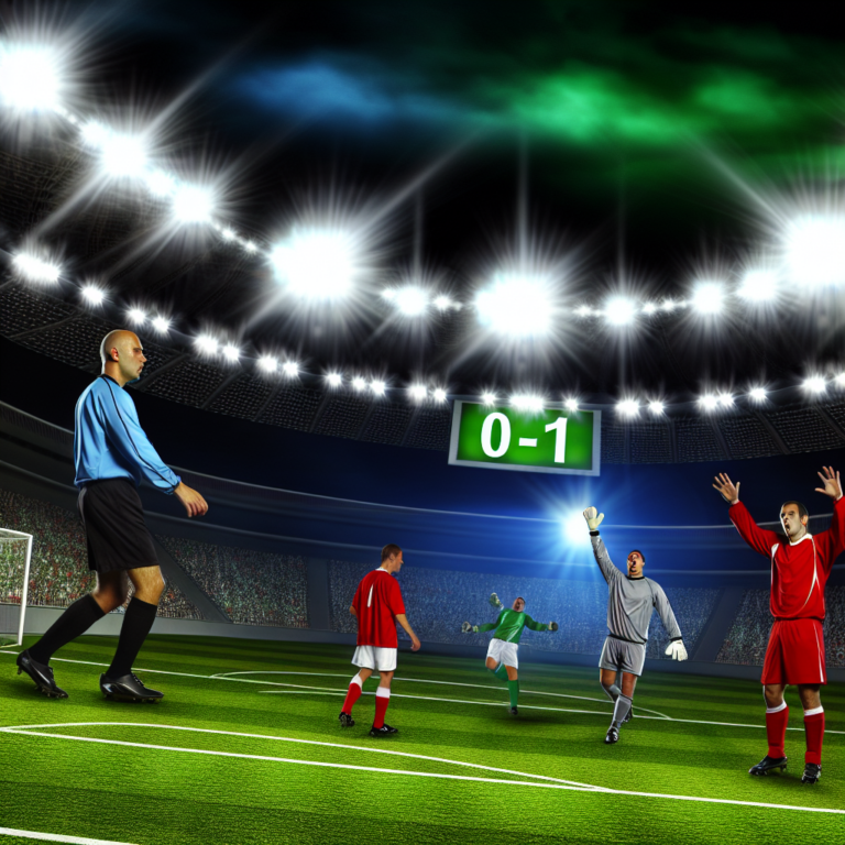 Partido nocturno entre equipos rivales Arsenal y PSG con marcador 0-1