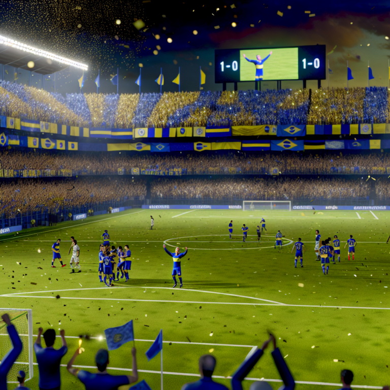Boca Juniors lidera el Apertura, celebración de gol en estadio lleno