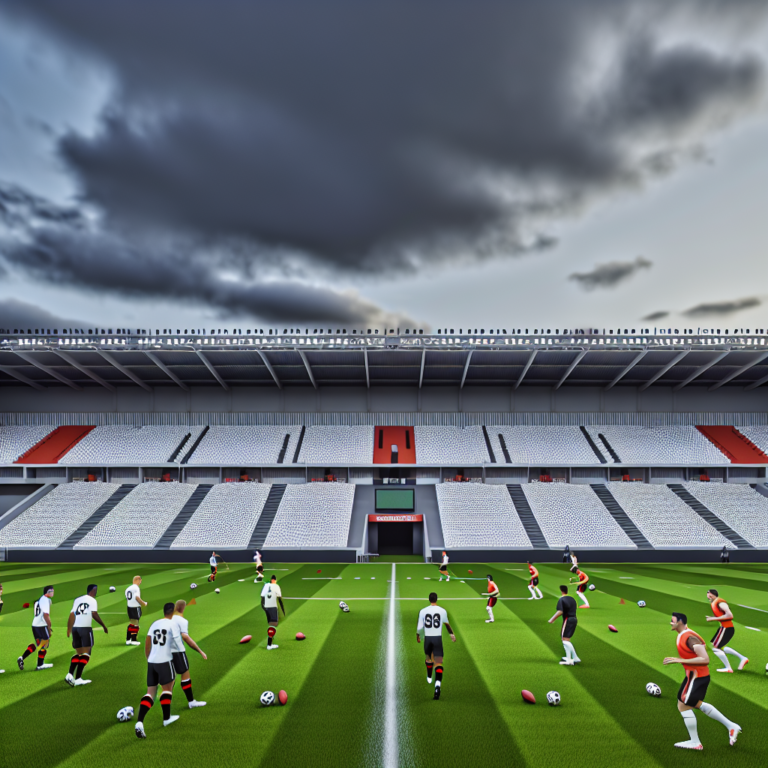 Equipo de fútbol entrenando en el estadio antes del partido LDU Quito vs El Nacional