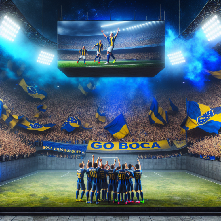 Boca Juniors celebrando liderazgo en el Apertura en un estadio lleno.