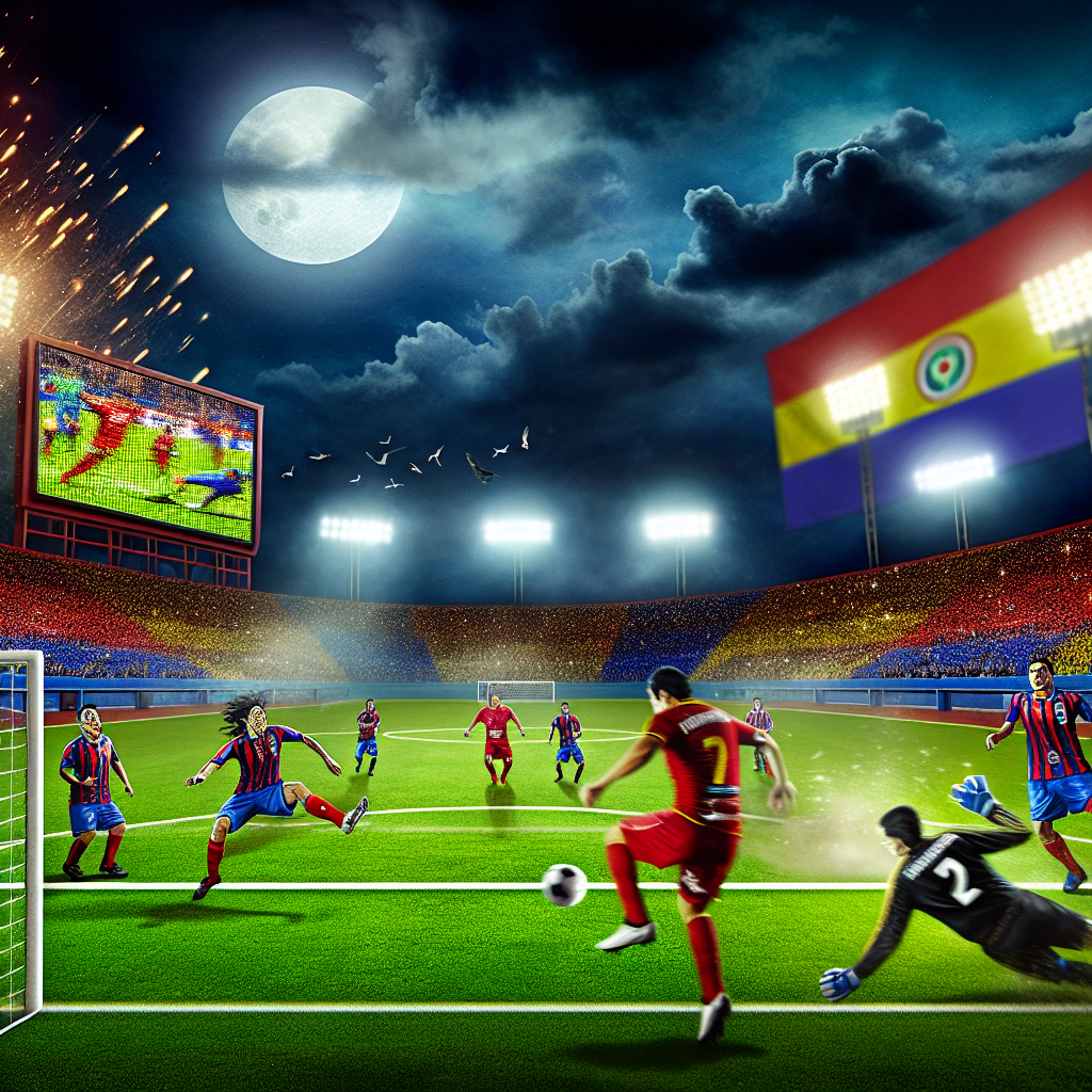 Noche Mágica de Fútbol: General Caballero vs Sportivo Trinidense Partido nocturno emocionante entre General Caballero y Sportivo Trinidense bajo la luna llena