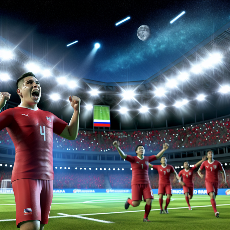 Jugadores celebran victoria agónica de Independiente en estadio nocturno