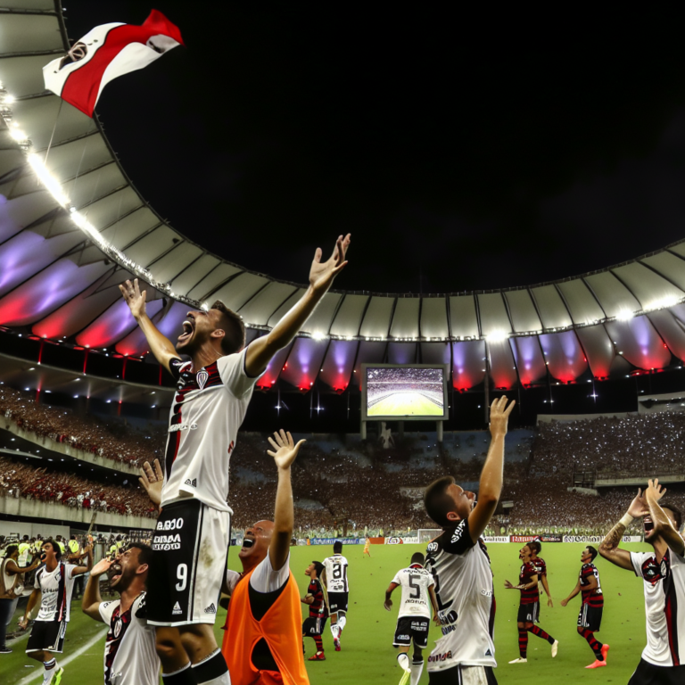 Jugadores de Central Córdoba celebrando en el estadio durante la Copa Libertadores