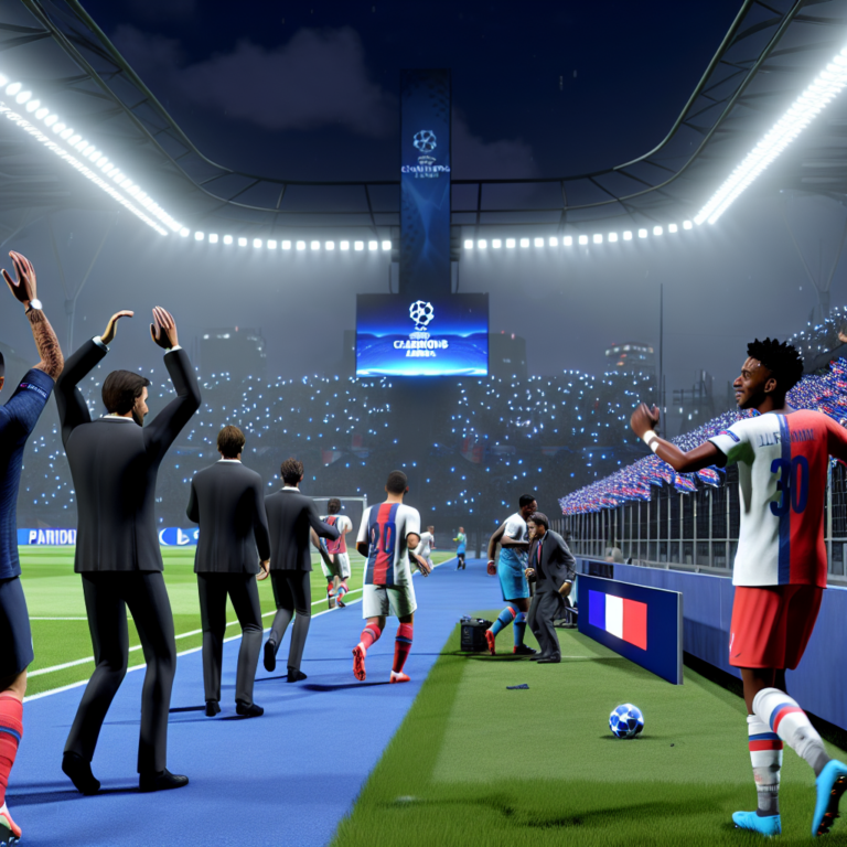 Celebración del PSG tras vencer al Arsenal en la Champions League.