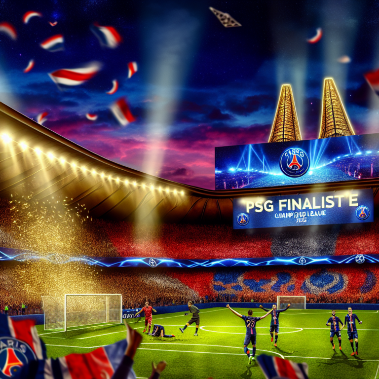 PSG vence al Arsenal en la final de la UEFA Champions League en un estadio vibrante con fanáticos celebrando.