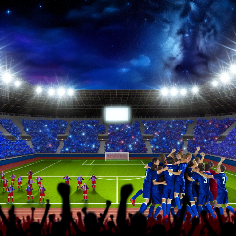 Equipo de la Universidad de Chile celebrando un gol en la Copa Libertadores 2025 bajo luz estelar