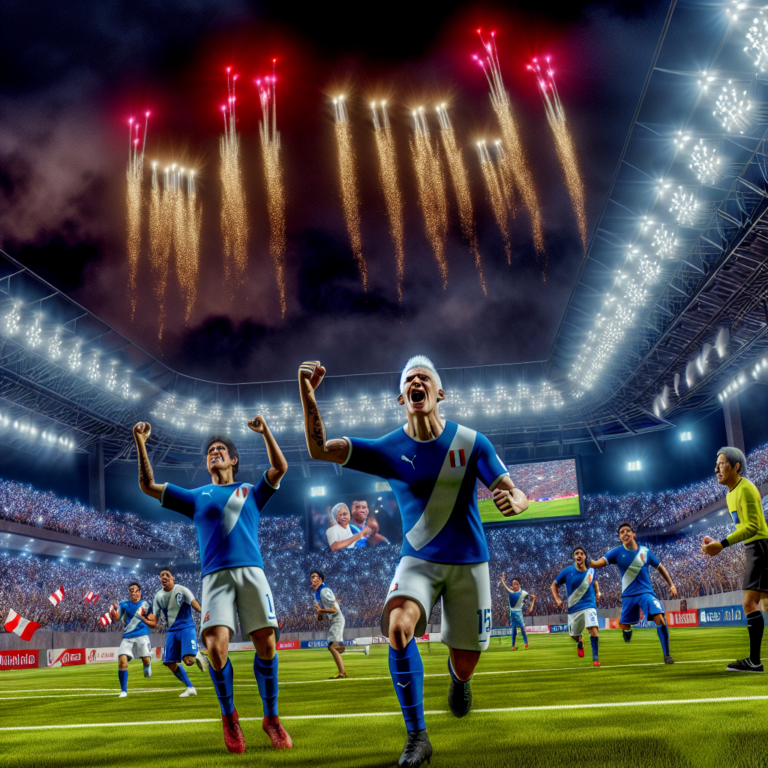 Celebración de victoria en la Copa Libertadores 2025 con fuegos artificiales en estadio lleno