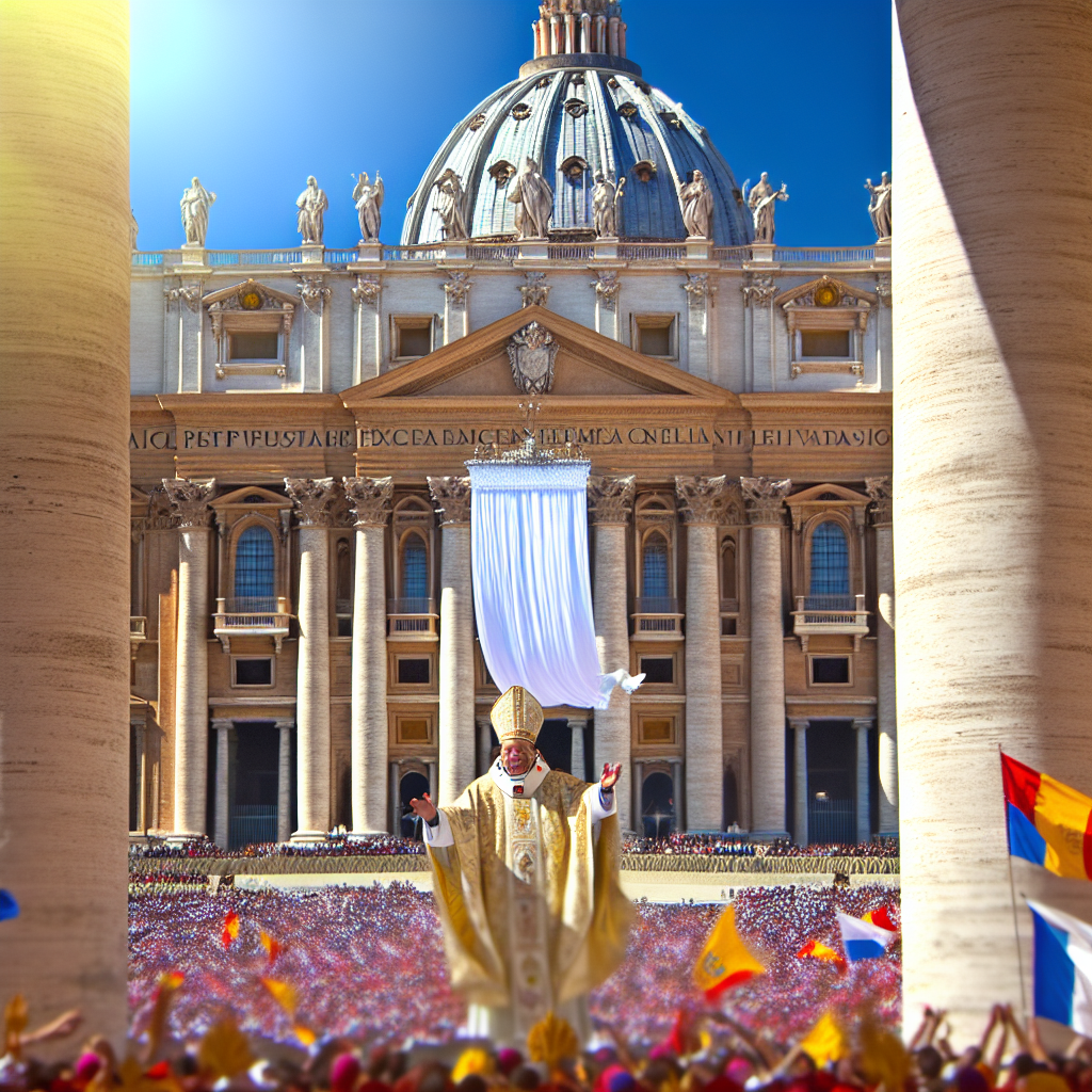 Visita histórica de Papa León XIV en Vaticano Papa León XIV saludando en la Plaza de San Pedro, lleno de fieles