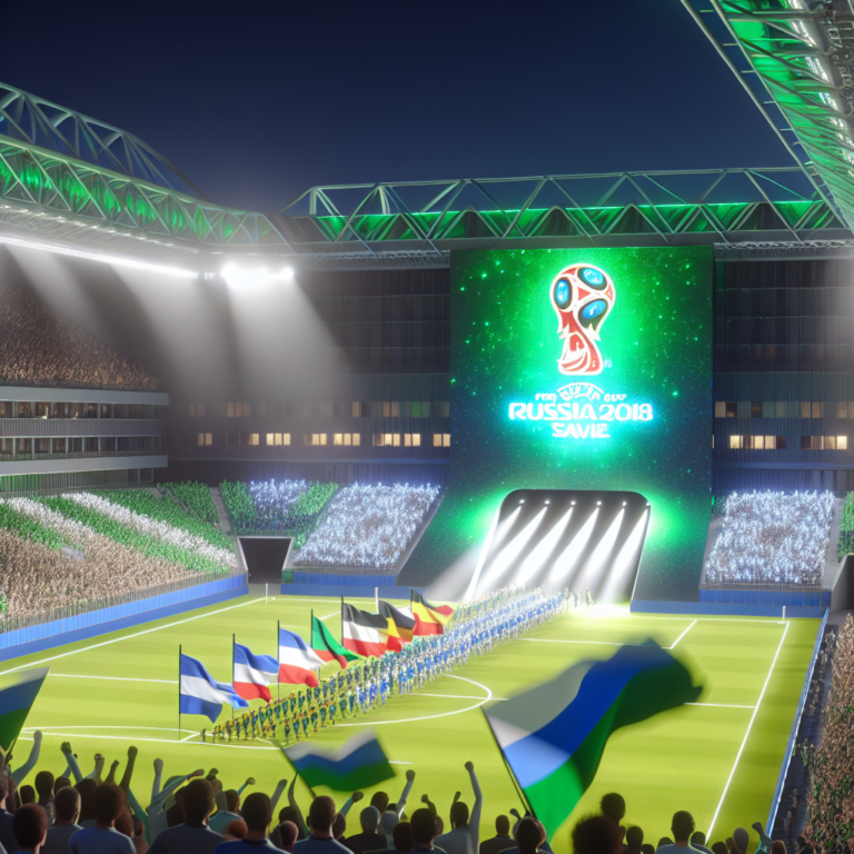 Estadio iluminado durante evento de fútbol con banderas y pantalla de la FIFA, anticipando la UEFA Conference League.