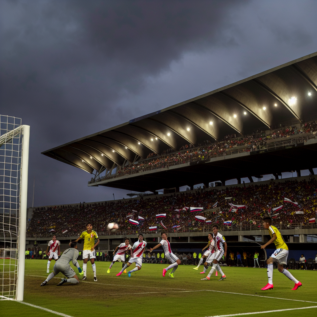 Intenso Duelo de Fútbol: Colombia Sub-17 vs Paraguay Jugadores de Colombia y Paraguay en acción en partido Sub-17