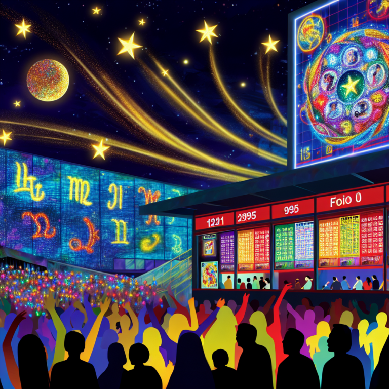 Multitud emocionada abajo del cielo estrellado en el evento Gordito del Zodiaco.