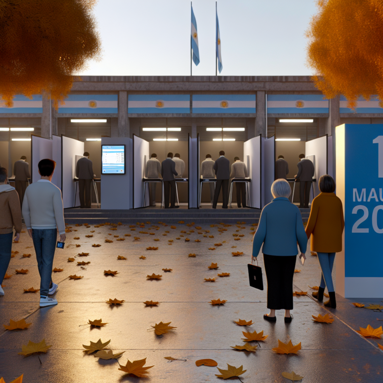 Votantes en cabina durante elecciones municipales San Luis 2025 con banderas.
