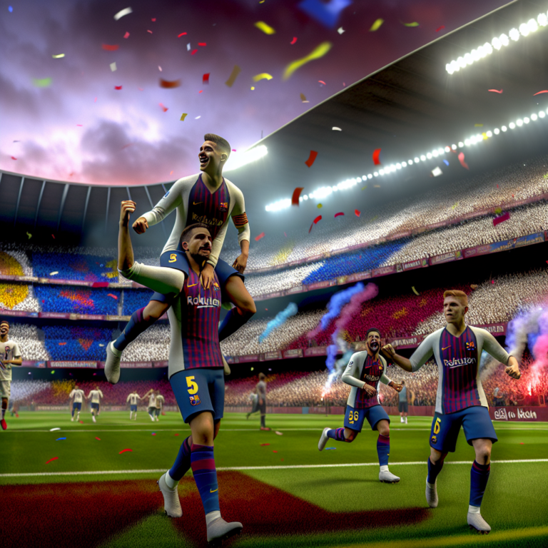 Jugadores del Barcelona celebrando gol en el Clásico contra Real Madrid
