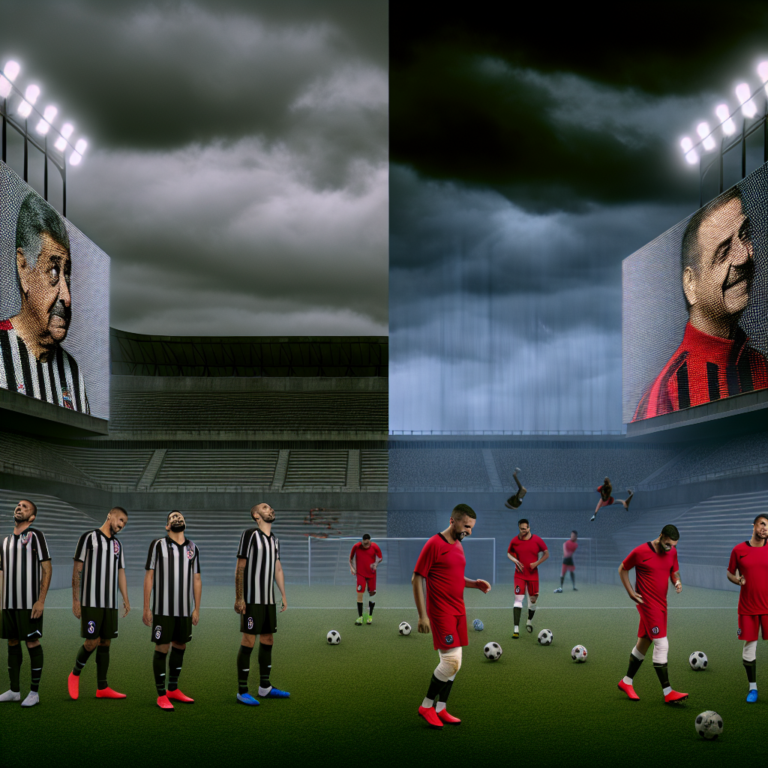 Partido Botafogo e Internacional en 2025, jugadores en campo con estadios iluminados