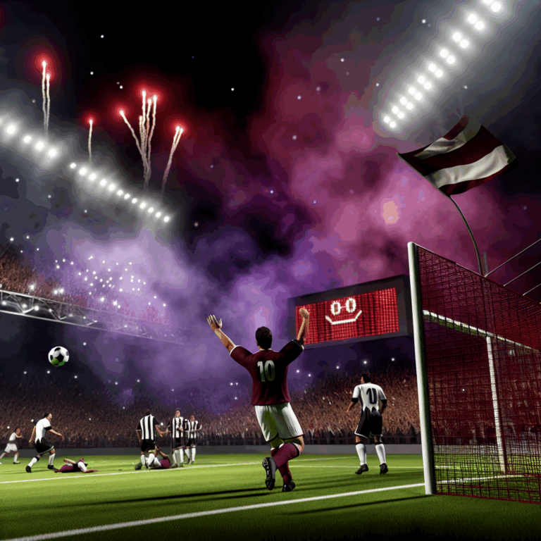 Jugador de Lanús celebra un gol ante Vasco da Gama en estadio iluminado con fuegos artificiales